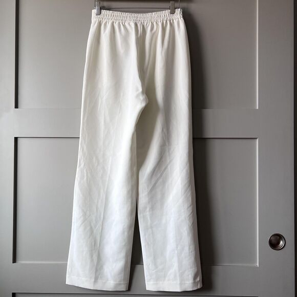 Tahari Pants Womens XS White Wide Leg Pull On Lined Pleated Trousers THF23003 - Picture 2 of 14